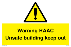 WV12348: Warning RAAC Unsafe building keep out