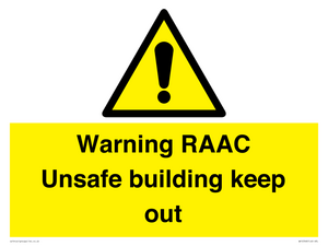 WV12348: Warning RAAC Unsafe building keep out