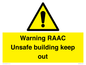WV12348: Warning RAAC Unsafe building keep out