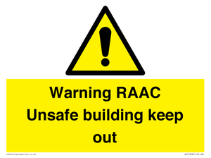 WV12348: Warning RAAC Unsafe building keep out