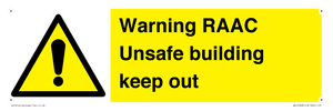 WV12348: Warning RAAC Unsafe building keep out