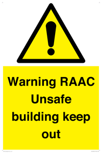 WV12348: Warning RAAC Unsafe building keep out