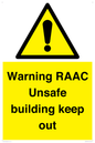 WV12348: Warning RAAC Unsafe building keep out