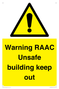 WV12348: Warning RAAC Unsafe building keep out