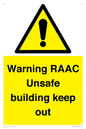 WV12348: Warning RAAC Unsafe building keep out