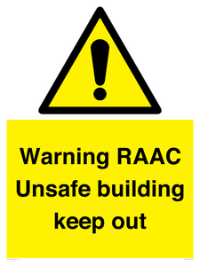 WV12348: Warning RAAC Unsafe building keep out
