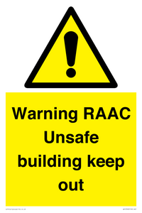 WV12348: Warning RAAC Unsafe building keep out