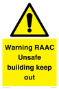 WV12348: Warning RAAC Unsafe building keep out