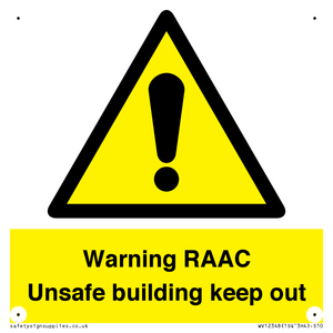 WV12348: Warning RAAC Unsafe building keep out