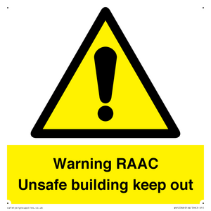 WV12348: Warning RAAC Unsafe building keep out