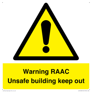 WV12348: Warning RAAC Unsafe building keep out