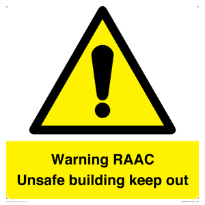 WV12348: Warning RAAC Unsafe building keep out