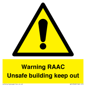 WV12348: Warning RAAC Unsafe building keep out