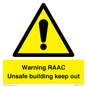 WV12348: Warning RAAC Unsafe building keep out