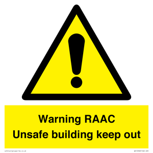 WV12348: Warning RAAC Unsafe building keep out