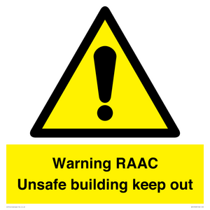 WV12348: Warning RAAC Unsafe building keep out