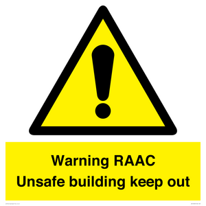 WV12348: Warning RAAC Unsafe building keep out