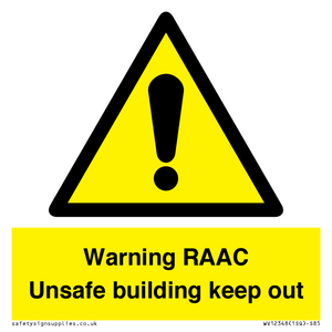 WV12348: Warning RAAC Unsafe building keep out