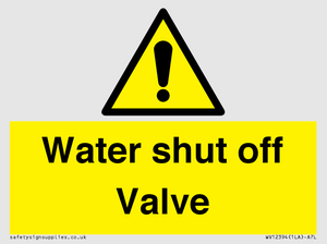 Waster Shut Off Sign WV12394: Water shut off Valve – Viking Signs