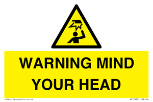 WV12623: WARNING MIND YOUR HEAD