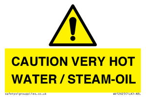 WV12625: CAUTION VERY HOT WATER / STEAM-OIL
