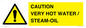 WV12625: CAUTION VERY HOT WATER / STEAM-OIL