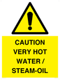 WV12625: CAUTION VERY HOT WATER / STEAM-OIL