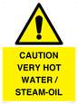 WV12625: CAUTION VERY HOT WATER / STEAM-OIL