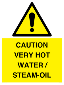 WV12625: CAUTION VERY HOT WATER / STEAM-OIL