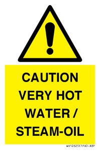 WV12625: CAUTION VERY HOT WATER / STEAM-OIL