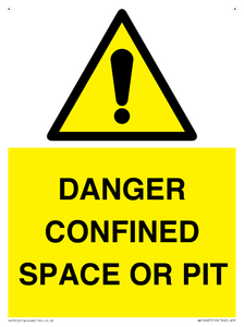 WV12627: DANGER CONFINED SPACE OR PIT