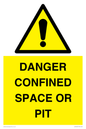 WV12627: DANGER CONFINED SPACE OR PIT