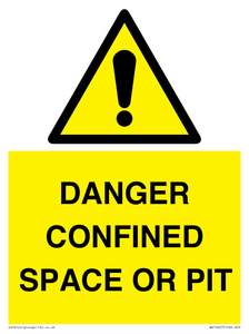 WV12627: DANGER CONFINED SPACE OR PIT