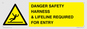 WV12629: DANGER SAFETY HARNESS & LIFELINE REQUIRED FOR ENTRY