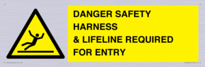 WV12629: DANGER SAFETY HARNESS & LIFELINE REQUIRED FOR ENTRY