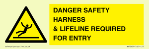WV12629: DANGER SAFETY HARNESS & LIFELINE REQUIRED FOR ENTRY
