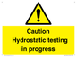 WV12758: Caution Hydrostatic testing in progress