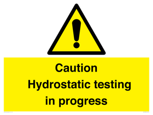 WV12758: Caution Hydrostatic testing in progress