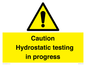 WV12758: Caution Hydrostatic testing in progress