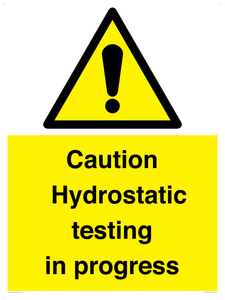 WV12758: Caution Hydrostatic testing in progress