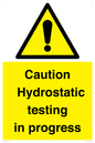 WV12758: Caution Hydrostatic testing in progress