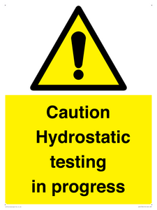 WV12758: Caution Hydrostatic testing in progress