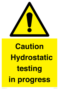 WV12758: Caution Hydrostatic testing in progress