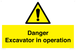 WV12760: Danger Excavator in operation