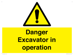 WV12760: Danger Excavator in operation