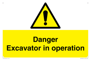 WV12760: Danger Excavator in operation