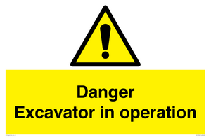 WV12760: Danger Excavator in operation