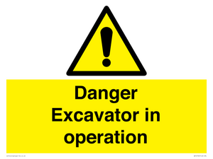 WV12760: Danger Excavator in operation