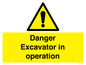 WV12760: Danger Excavator in operation
