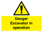 WV12760: Danger Excavator in operation